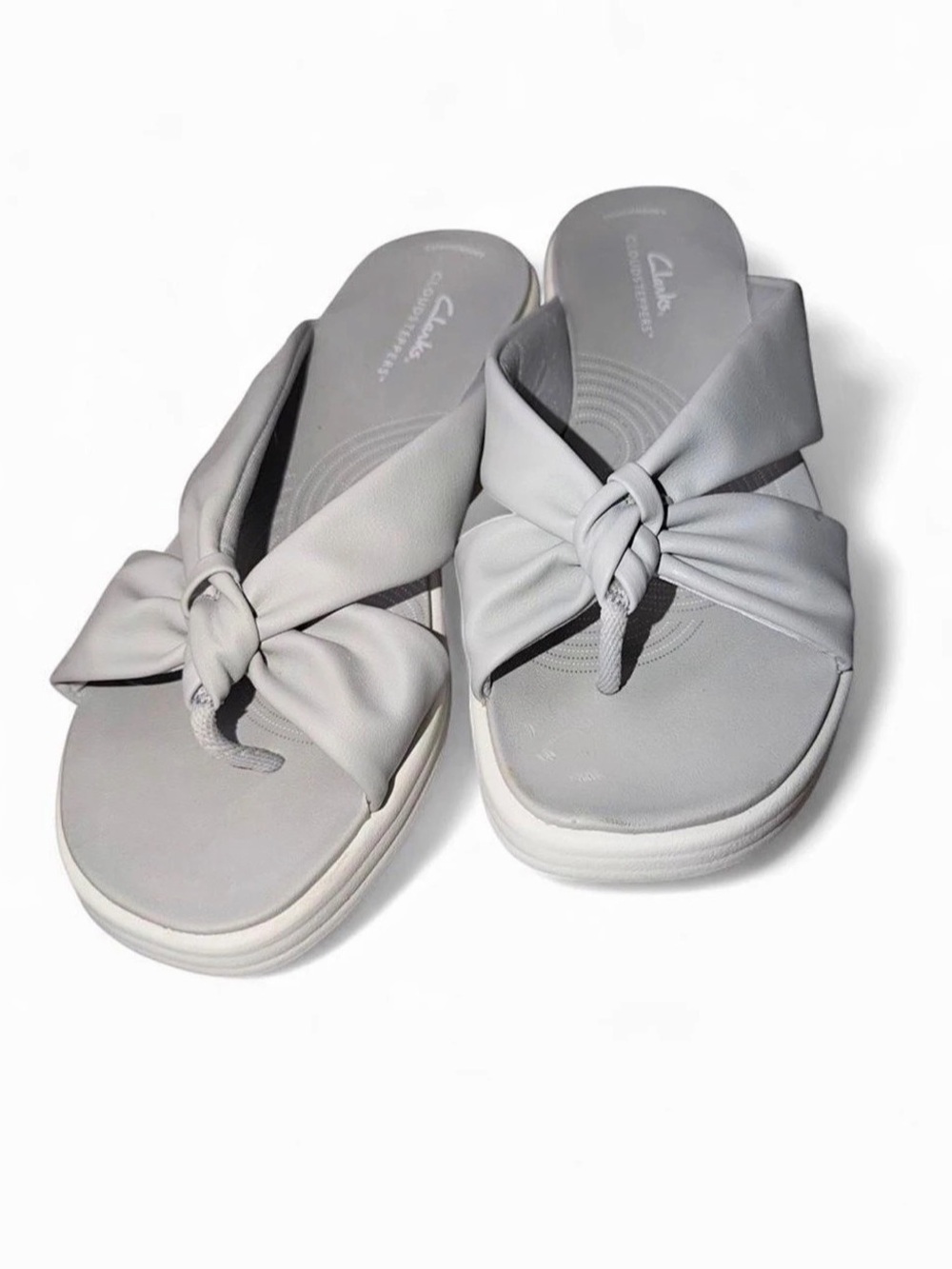 Clarks Cloudsteppers Drift Twist Wedge Sandal Drift Twist Wedge Sandals Gray